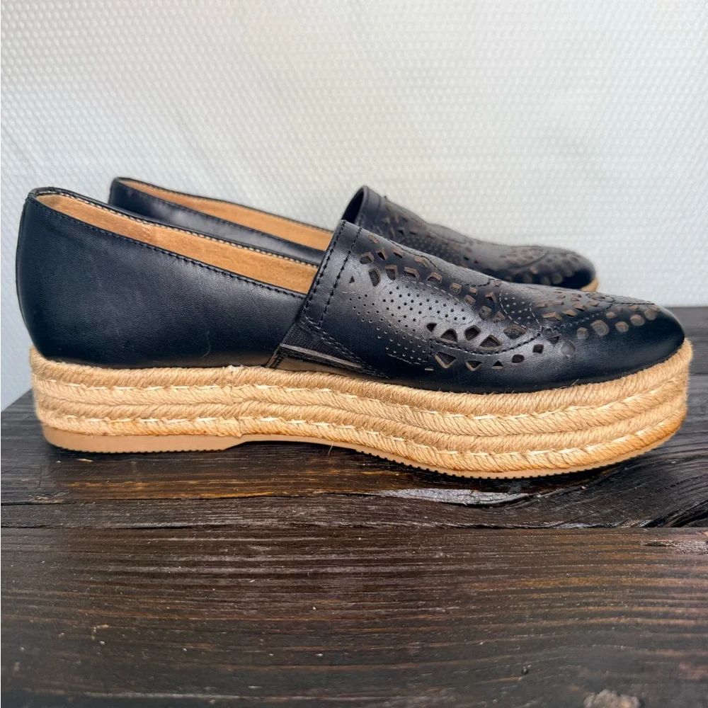Naturalizer Thea Black Espadrille Loafers with Cutout Design